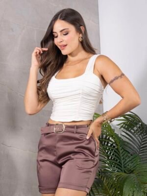 Blusa tiras drapeada